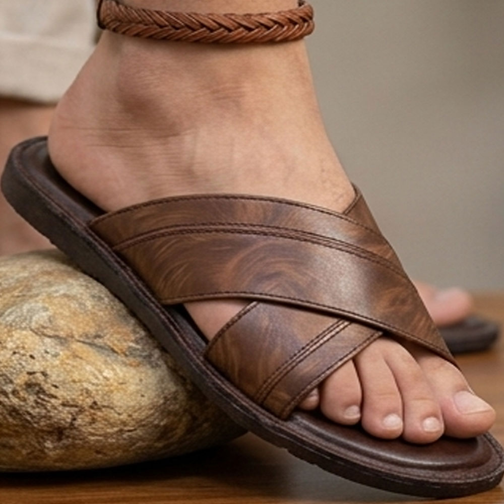 Stitched Cross-Strap Slide - Image 2